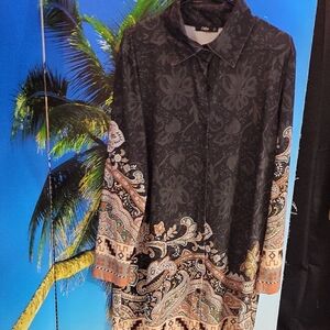 Lily Black and Brown Paisley Dress/Coat